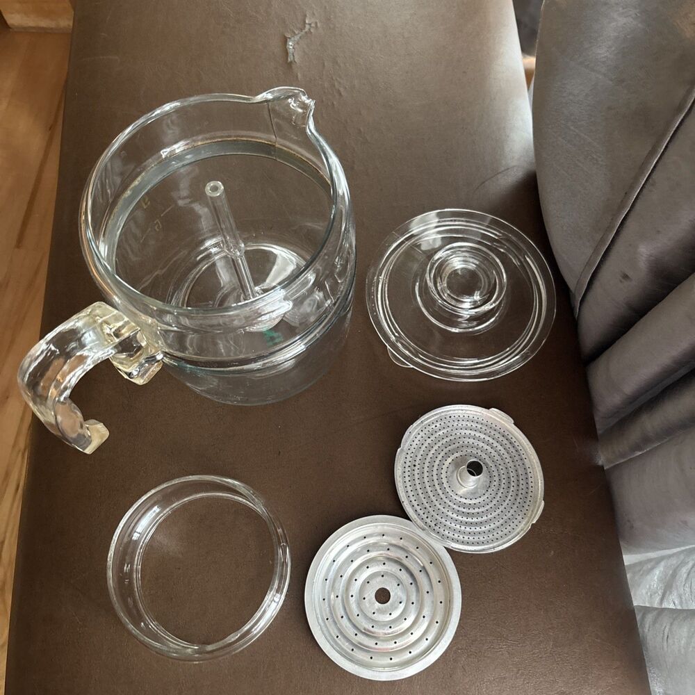 Vintage Pyrex Flameware 9 Cup Glass Coffee Percolator #7759 (Complete Set)